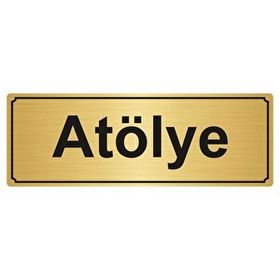 Özarslan Dizayn Atölye 7x20 cm Altın Renk Metal Yönlendirme Levhası
