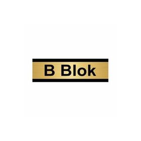 Özarslan Dizayn B Blok 10x20 cm Altın Renk Metal Yönlendirme Levhası