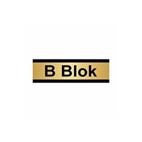 Özarslan Dizayn B Blok 10x20 cm Altın Renk Metal Yönlendirme Levhası