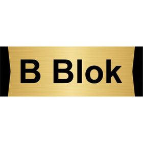 Özarslan Dizayn B Blok 5x20 cm Altın Renk Metal Yönlendirme Levhası