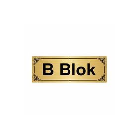 Özarslan Dizayn B Blok 7x20 cm Altın Renk Metal Yönlendirme Levhası