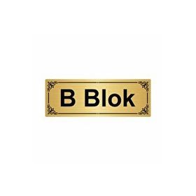 Özarslan Dizayn B Blok 7x20 cm Altın Renk Metal Yönlendirme Levhası