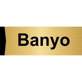 Özarslan Dizayn Banyo 10x20 cm Altın Renk Metal Yönlendirme Levhası