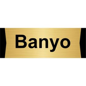 Özarslan Dizayn Banyo 10x20 cm Altın Renk Metal Yönlendirme Levhası
