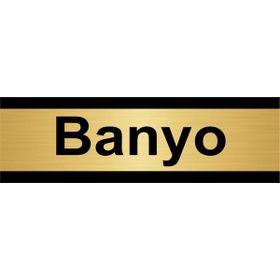 Özarslan Dizayn Banyo 10x20 cm Altın Renk Metal Yönlendirme Levhası