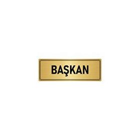 Özarslan Dizayn Başkan 10x20 cm Altın Renk Metal Yönlendirme Levhası