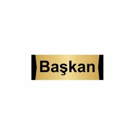 Özarslan Dizayn Başkan 5x20 cm Altın Renk Metal Yönlendirme Levhası