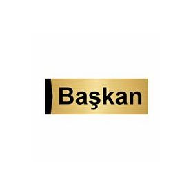 Özarslan Dizayn Başkan 5x20 cm Altın Renk Metal Yönlendirme Levhası
