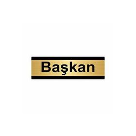 Özarslan Dizayn Başkan 5x20 cm Altın Renk Metal Yönlendirme Levhası