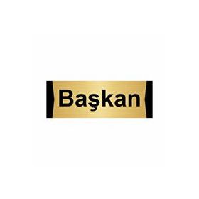 Özarslan Dizayn Başkan 7x20 cm Altın Renk Metal Yönlendirme Levhası