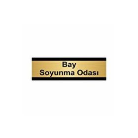 Özarslan Dizayn Bay Soyunma Odası 10x20 cm Altın Renk Metal Yönlendirme Levhası