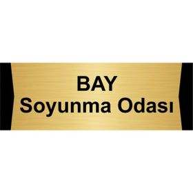 Özarslan Dizayn Bay Soyunma Odası 10x20 cm Altın Renk Metal Yönlendirme Levhası