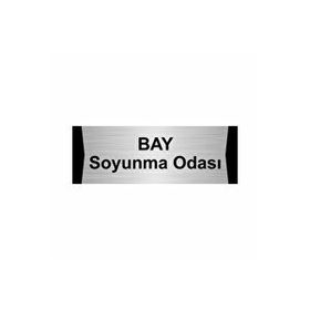 Özarslan Dizayn Bay Soyunma Odası 10x20 cm Gümüş Renk Metal Yönlendirme Levhası