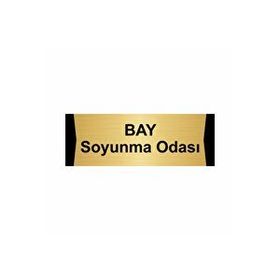 Özarslan Dizayn Bay Soyunma Odası 5x20 cm Altın Renk Metal Yönlendirme Levhası