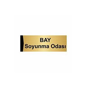 Özarslan Dizayn Bay Soyunma Odası 5x20 cm Altın Renk Metal Yönlendirme Levhası