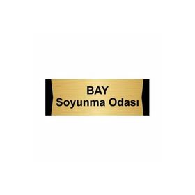 Özarslan Dizayn Bay Soyunma Odası 5x20 cm Altın Renk Metal Yönlendirme Levhası
