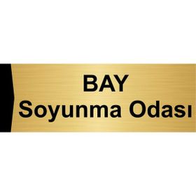 Özarslan Dizayn Bay Soyunma Odası 5x20 cm Altın Renk Metal Yönlendirme Levhası