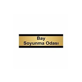 Özarslan Dizayn Bay Soyunma Odası 7x20 cm Altın Renk Metal Yönlendirme Levhası