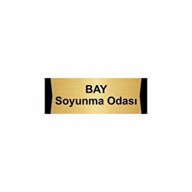 Özarslan Dizayn Bay Soyunma Odası 7x20 cm Altın Renk Metal Yönlendirme Levhası
