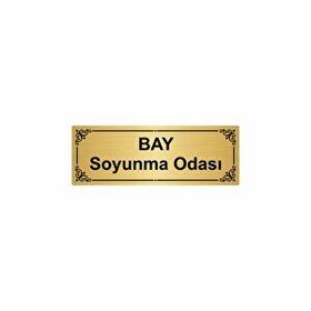 Özarslan Dizayn Bay Soyunma Odası 7x20 cm Altın Renk Metal Yönlendirme Levhası