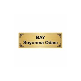 Özarslan Dizayn Bay Soyunma Odası 7x20 cm Altın Renk Metal Yönlendirme Levhası