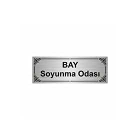 Özarslan Dizayn Bay Soyunma Odası 7x20 cm Gümüş Renk Metal Yönlendirme Levhası