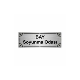 Özarslan Dizayn Bay Soyunma Odası 7x20 cm Gümüş Renk Metal Yönlendirme Levhası