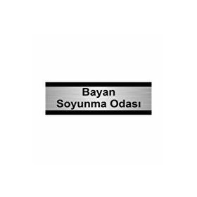 Özarslan Dizayn Bayan Soyunma Odası 10x20 cm Gümüş Renk Metal Yönlendirme Levhası