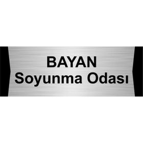 Özarslan Dizayn Bayan Soyunma Odası 10x20 cm Gümüş Renk Metal Yönlendirme Levhası