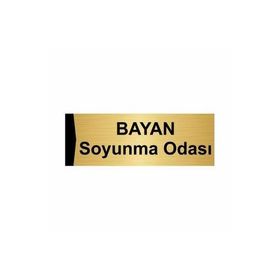 Özarslan Dizayn Bayan Soyunma Odası 5x20 cm Altın Renk Metal Yönlendirme Levhası