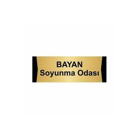 Özarslan Dizayn Bayan Soyunma Odası 5x20 cm Altın Renk Metal Yönlendirme Levhası