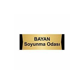 Özarslan Dizayn Bayan Soyunma Odası 7x20 cm Altın Renk Metal Yönlendirme Levhası
