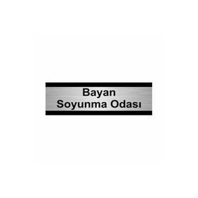 Özarslan Dizayn Bayan Soyunma Odası 7x20 cm Gümüş Renk Metal Yönlendirme Levhası
