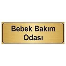 Özarslan Dizayn Bebek Bakım Odası 10x20 cm Altın Renk Metal Yönlendirme Levhası