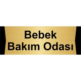 Özarslan Dizayn Bebek Bakım Odası 10x20 cm Altın Renk Metal Yönlendirme Levhası