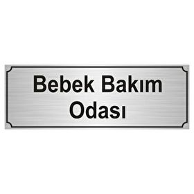 Özarslan Dizayn Bebek Bakım Odası 7x20 cm Gümüş Renk Metal Yönlendirme Levhası