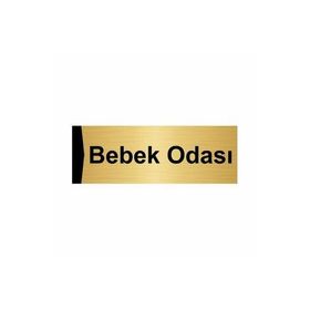 Özarslan Dizayn Bebek Odası 10x20 cm Altın Renk Metal Yönlendirme Levhası