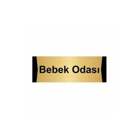 Özarslan Dizayn Bebek Odası 10x20 cm Altın Renk Metal Yönlendirme Levhası