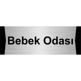 Özarslan Dizayn Bebek Odası 10x20 cm Gümüş Renk Metal Yönlendirme Levhası
