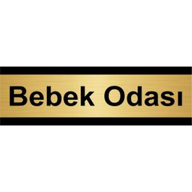 Özarslan Dizayn Bebek Odası 5x20 cm Altın Renk Metal Yönlendirme Levhası