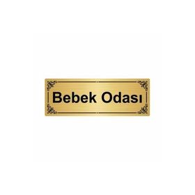 Özarslan Dizayn Bebek Odası 7x20 cm Altın Renk Metal Yönlendirme Levhası