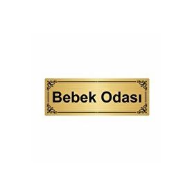Özarslan Dizayn Bebek Odası 7x20 cm Altın Renk Metal Yönlendirme Levhası