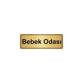 Özarslan Dizayn Bebek Odası 7x20 cm Altın Renk Metal Yönlendirme Levhası