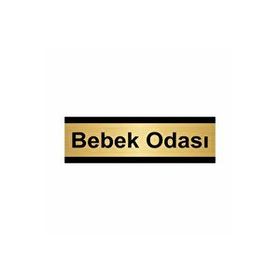 Özarslan Dizayn Bebek Odası 7x20 cm Altın Renk Metal Yönlendirme Levhası