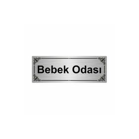Özarslan Dizayn Bebek Odası 7x20 cm Gümüş Renk Metal Yönlendirme Levhası