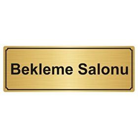 Özarslan Dizayn Bekleme Salonu 10x20 cm Altın Renk Metal Yönlendirme Levhası