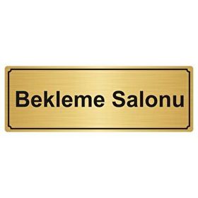 Özarslan Dizayn Bekleme Salonu 5x20 cm Altın Renk Metal Yönlendirme Levhası