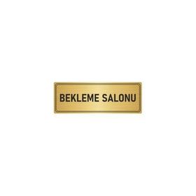 Özarslan Dizayn Bekleme Salonu 7x20 cm Altın Renk Metal Yönlendirme Levhası