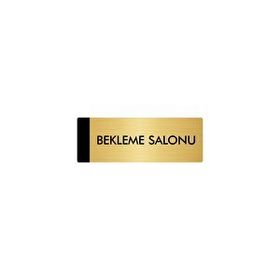 Özarslan Dizayn Bekleme Salonu 7x20 cm Altın Renk Metal Yönlendirme Levhası