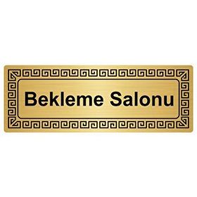 Özarslan Dizayn Bekleme Salonu 7x20 cm Altın Renk Metal Yönlendirme Levhası